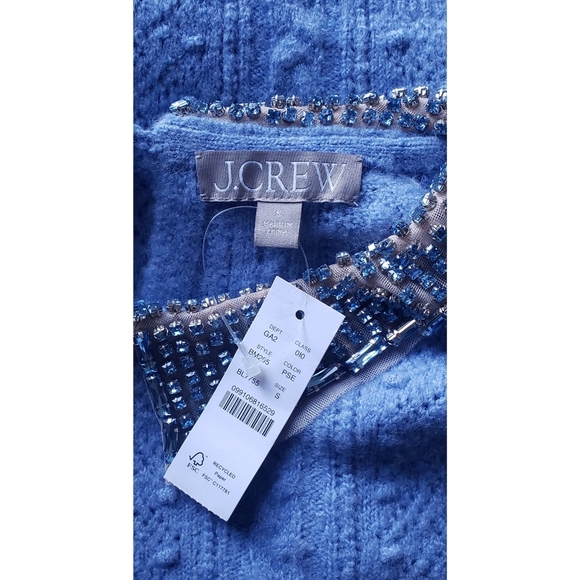 26. J.Crew Pointelle cable-knit crewneck with beaded collar - Picture 10 of 10